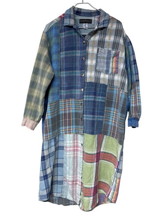 Sundance Dresses & Skirts - Sundance x Citron multicolor patchwork plaid button down collared shirt dress